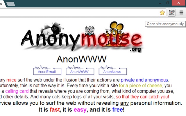 Anonymouse web proxy site